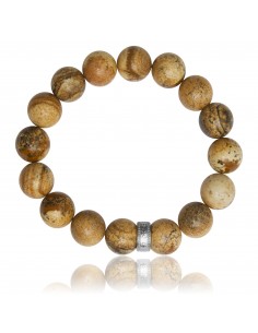 Bracelet 12 mm Jaspe Gravure