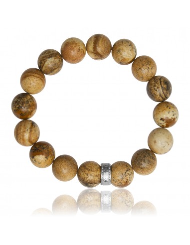 Bracelet 12 mm Jaspe Gravure