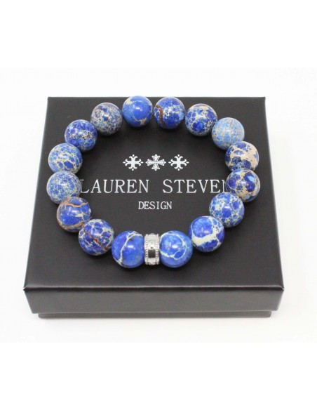 Bracelet 12 mm Dark Blue Sea Jasper Stone