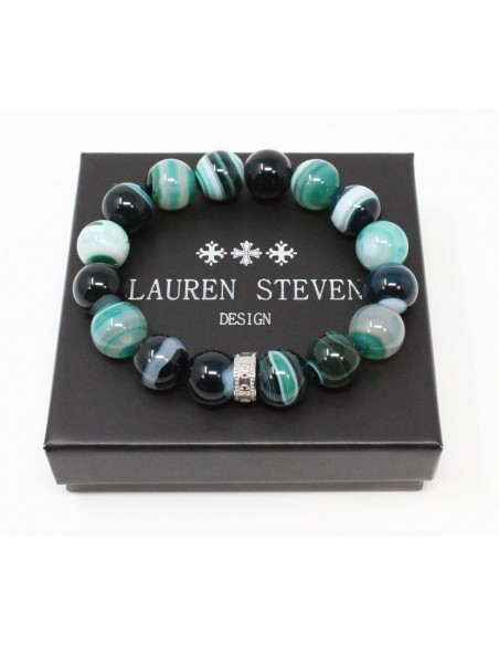 Bracelet 12 mm Green Agate stone