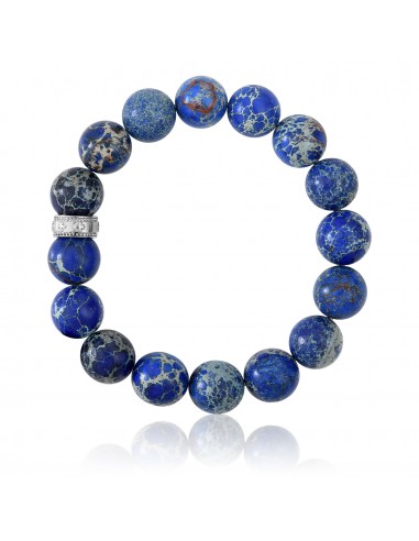 Bracelet 12 mm Dark Blue Sea Jasper Stone