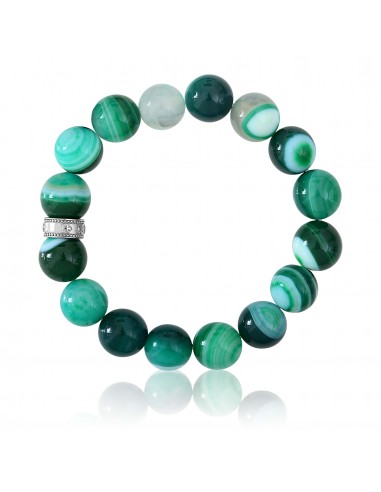 Bracelet 12 mm Green Agate stone