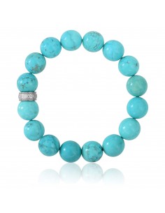 Bracelet Pierres 12 mm Turquoise
