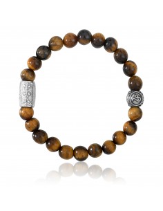 Bracelet oeil de tigre / signe lion / 8mm