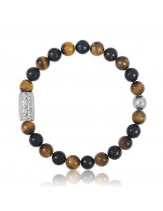 Bracelet Tiger Eye / Black Agate / Prosperity