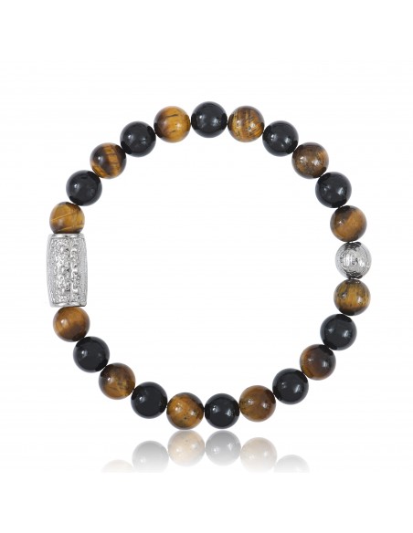 Bracelet Tiger Eye / Black Agate / Prosperity