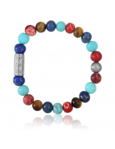 Bracelet Red Sea Jasper / Turquoise / Lapis Lazuli / Tiger Eye / Prosperity