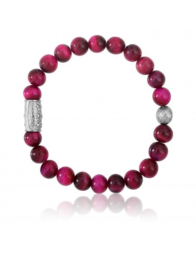 Bracelet Pink Tiger Eye with Prosperity