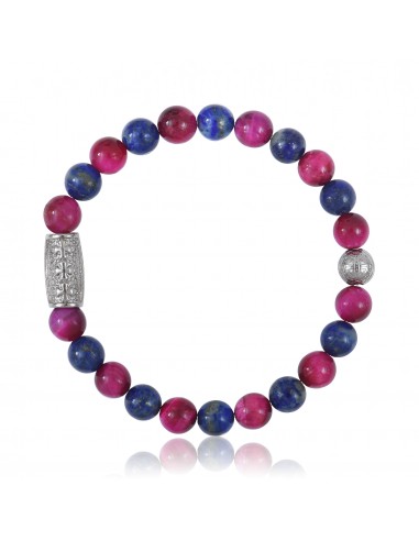 Bracelet Pink Tiger Eye / Lapis Lazuli Prosperity