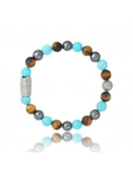 Bracelet Turquoise / Tiger Eye / Hematite and Prosperity