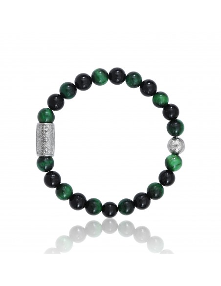 Bracelet Black Agate / Green Tiger Eye / Prosperity