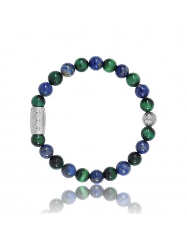 Bracelet Lapis Lazuli / Green Tiger Eye and Prosperity