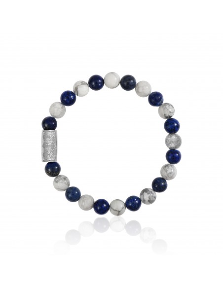 Bracelet  Howlite / Lapis Lazuli et Prospérité