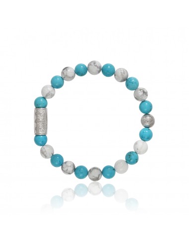 Bracelet  Howlite / Turquoise et Prospérité