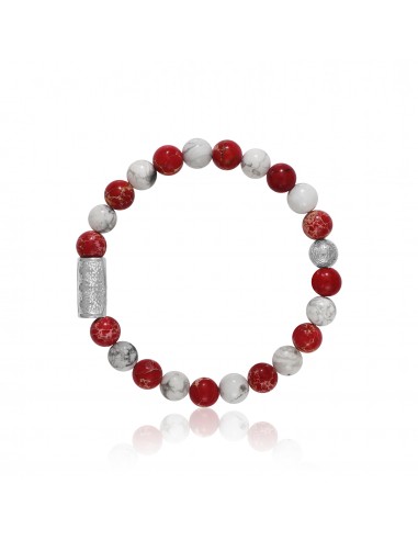 Bracelet Howlite / Jaspe de Mer Rouge et Prospérité