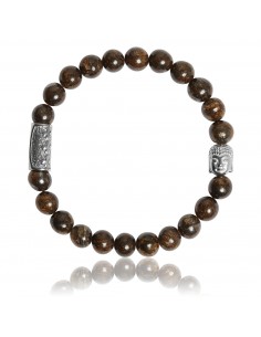 Bracelet Bronzite Stone with Buddha