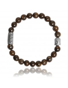 Bracelet Bronzite Stone with Buddha