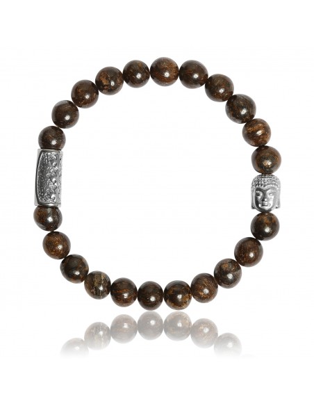 Bracelet Bronzite et Bouddha